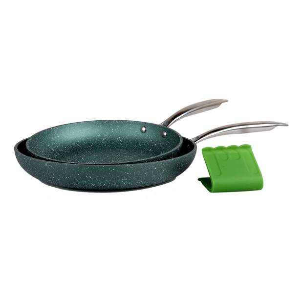 Cook N Home 9-Inch/24cm Nonstick Ceramic Deep Saute Skillet Stir Fry Pan,  Earth