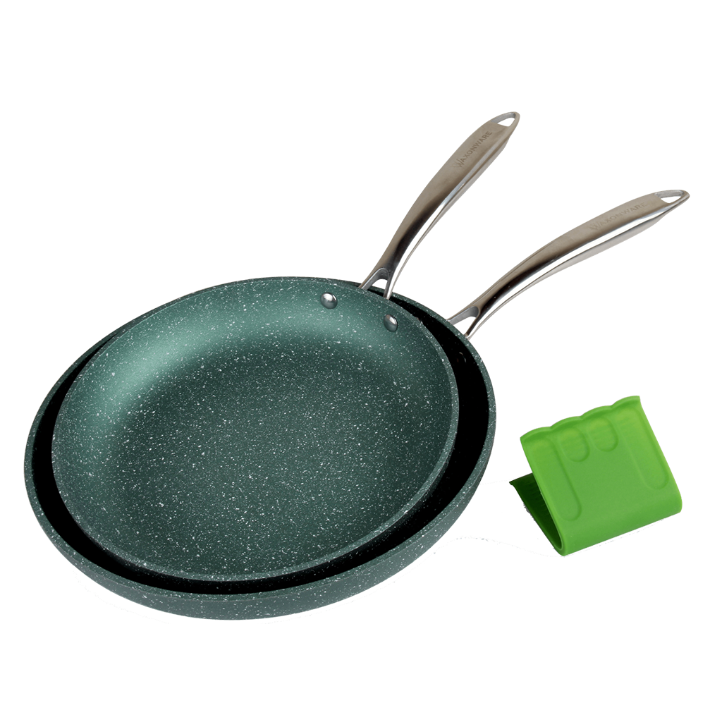 Frying Pan with Lid Non-Stick Granite Small Frying Pan Wok Multifunctional  Easy to Clean for Kitchen 2