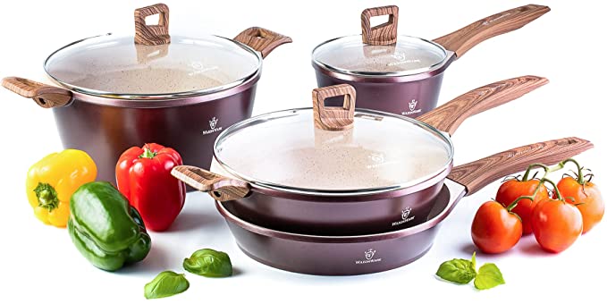 NewHome Non-Stick Granite Cookware Set Kitchen Induction Pots Pans